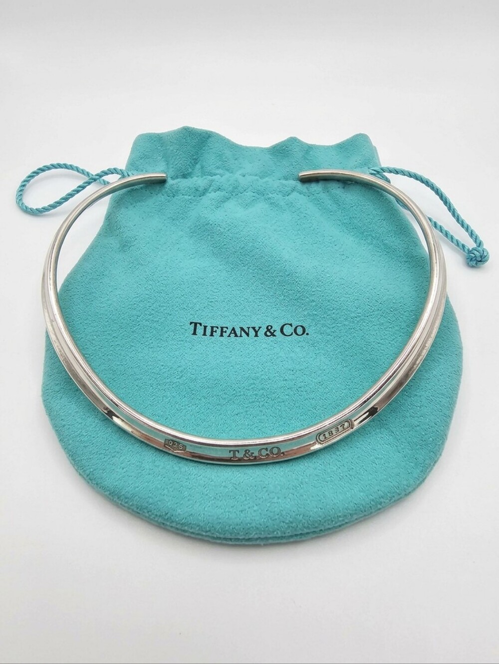 Tiffany & Co. Sterling Silver Torque Collar Necklace - Tiffany Blue & Silver